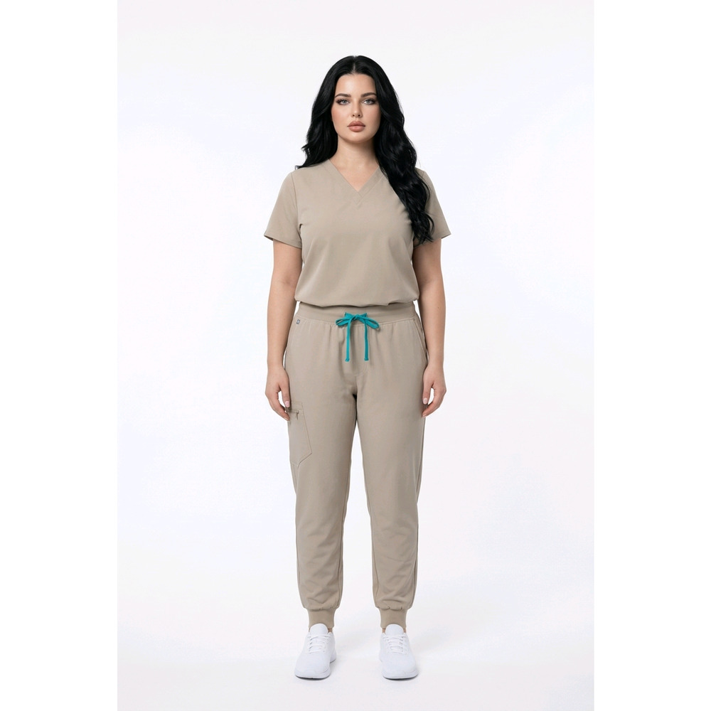 FIGS Zamora Jogger Scrub Pants 3XLR Sandstone Blue Drawstring NEW